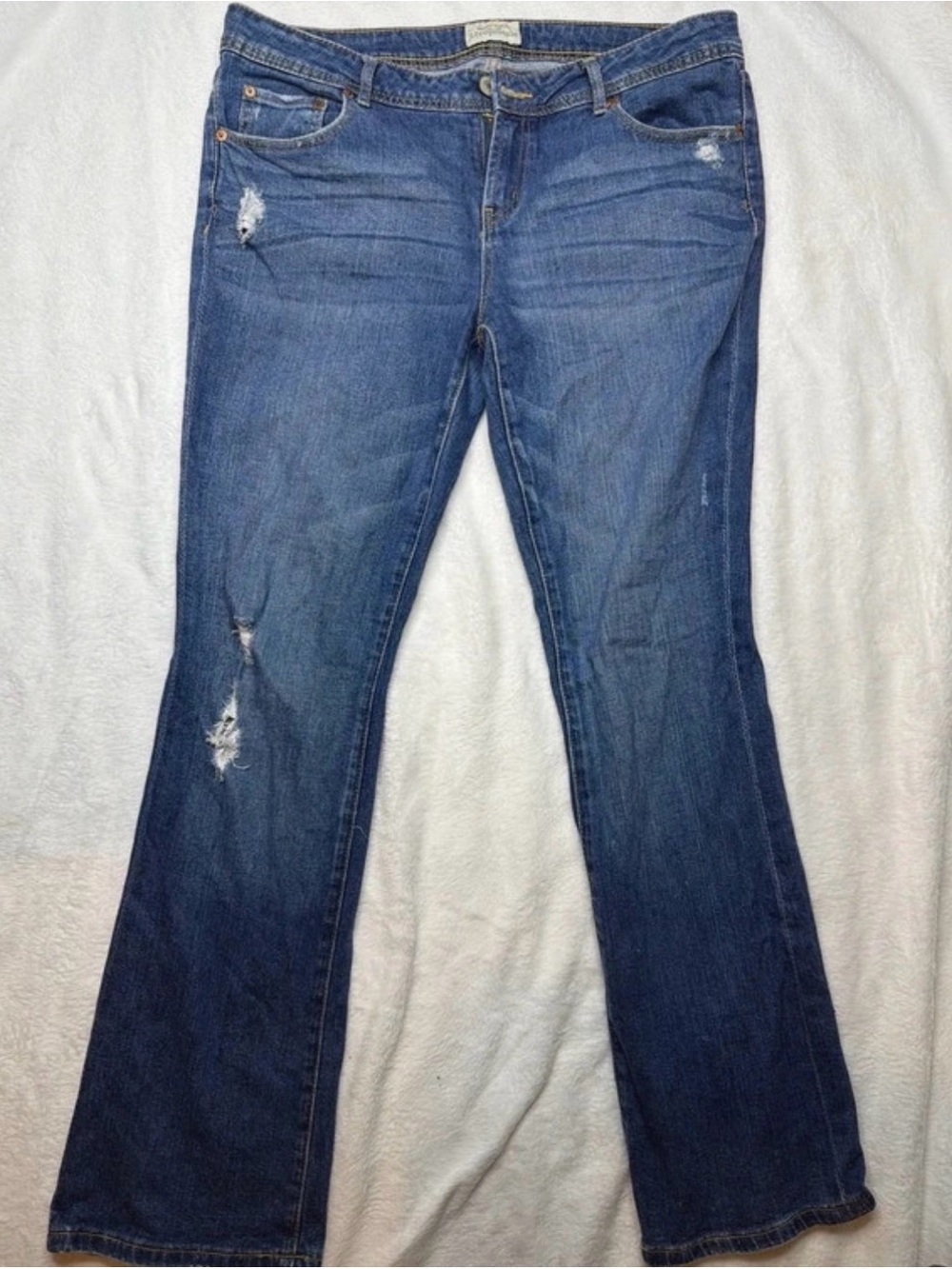 Aeropostale Dark Blue Distressed Wide Leg Jeans